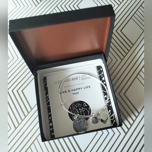 Alex and Ani Live A Happy Life Hope Charm Bracelet - Picture 6 of 13